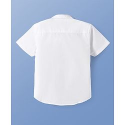Pine Kids Cotton Woven Half Sleeves Solid Color Shirt - White