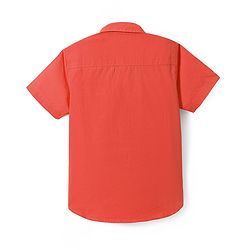 Pine Kids Cotton Woven Half Sleeves Solid Color Shirt - White
