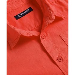 Pine Kids Cotton Woven Half Sleeves Solid Color Shirt - White