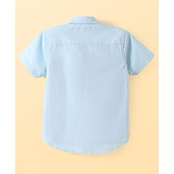 Pine Kids Cotton Woven Half Sleeves Solid Color Shirt - White
