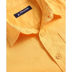 Pine Kids Cotton Woven Half Sleeves Solid Color Shirt - White
