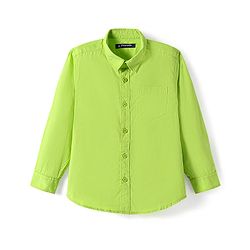 Pine Kids Cotton Woven Full Sleeves Solid Color Shirt - Lime Green