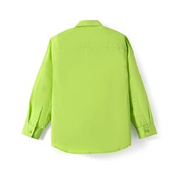 Pine Kids Cotton Woven Full Sleeves Solid Color Shirt - Lime Green