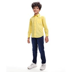 Pine Kids Cotton Woven Full Sleeves Solid Color Shirt - Lime Green