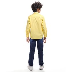 Pine Kids Cotton Woven Full Sleeves Solid Color Shirt - Lime Green