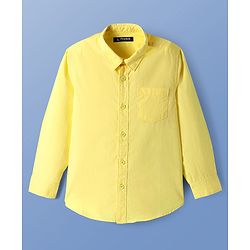 Pine Kids Cotton Woven Full Sleeves Solid Color Shirt - Lime Green