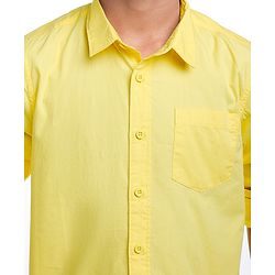 Pine Kids Cotton Woven Full Sleeves Solid Color Shirt - Lime Green