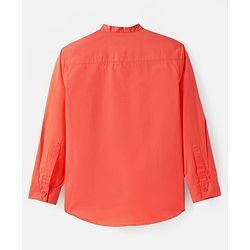 Pine Kids Cotton Woven Full Sleeves  Mandarin Collar Solid Shirt - White