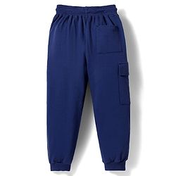 Pine Kids Cotton Knit Half Sleeves Hooded T-Shirt & Lounge Pant with Text Print - Navy Blue & Yellow