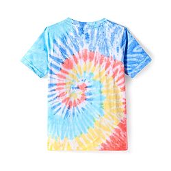 Pine Kids Cotton Knit Half Sleeves Tie & Dye T-Shirt with Text Print - White