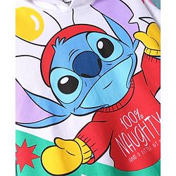 Pine Kids Disney Terry Knit Full Drop Shoulder Sleeves Hooded Oversized Sweatshirt with Front & Back Stitch Print - White