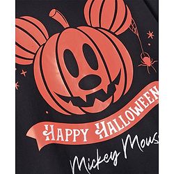 Pine Kids Disney Terry Knit Full Drop Shoulder Sleeves Oversized Sweatshirt with Mickey Mouse Print - Black