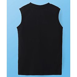 Pine Kids Cotton Knit Sleeveless Tank T-Shirts with Beach Theme & Take it Easy Text Print Pack of 5 - Black Purple & Orange