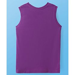 Pine Kids Cotton Knit Sleeveless Tank T-Shirts with Beach Theme & Take it Easy Text Print Pack of 5 - Black Purple & Orange