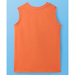 Pine Kids Cotton Knit Sleeveless Tank T-Shirts with Beach Theme & Take it Easy Text Print Pack of 5 - Black Purple & Orange