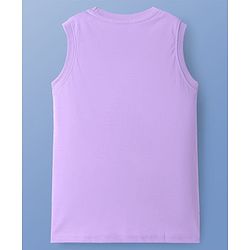 Pine Kids Cotton Knit Sleeveless Tank T-Shirts with Cool Dude Text Print Pack Of 5 - White Navy Blue & Lilac