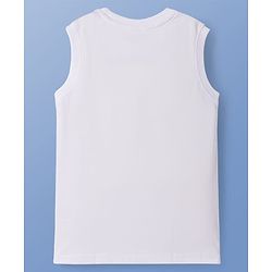 Pine Kids Cotton Knit Sleeveless Tank T-Shirts with Cool Dude Text Print Pack Of 5 - White Navy Blue & Lilac