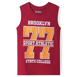 Pine Kids Cotton Knit Sleeveless Tank T-Shirts with Sport Theme & Future is You Print Pack of 5 - Black Purple & Navy Blue