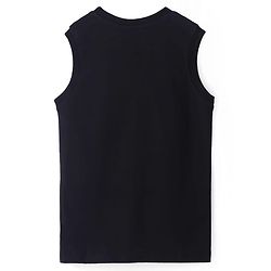 Pine Kids Cotton Knit Sleeveless Tank T-Shirts with Sport Theme & Future is You Print Pack of 5 - Black Purple & Navy Blue