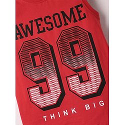 Pine Kids Cotton Knit Sleeveless Tank T-Shirts with Sport Theme Print Pack of 5 - Red White & Navy Blue