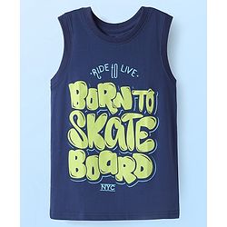Pine Kids Cotton Knit Sleeveless Tank T-Shirts with Sport Theme Print Pack of 5 - Red White & Navy Blue
