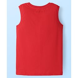 Pine Kids Cotton Knit Sleeveless Tank T-Shirts with Sport Theme Print Pack of 5 - Red White & Navy Blue