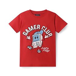 Pine Kids Cotton Knit Half Sleeves T-Shirts with Text Print Pack of 5 - Multicolor