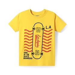 Pine Kids Cotton Knit Half Sleeves T-Shirts with Gamer Theme Text Print Pack Of 5 - Red Yellow & Navy Blue