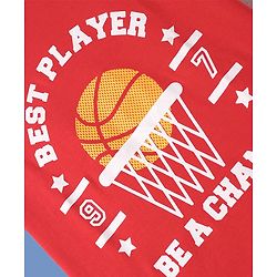 Pine Kids Cotton Knit Half Sleeves T-Shirts With Sport Theme Print Pack Of 5 - Red Grey & Black