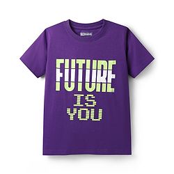 Pine Kids Cotton Knit Half Sleeves T-Shirts With  Race the Waves Text Print Pack of 5 - Red Limegreen & Blue