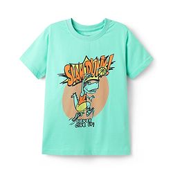 Pine Kids Cotton Knit Half Sleeves T-Shirts With Cool Dude Text Print Pack of 5 - Plum Orange & Light Blue