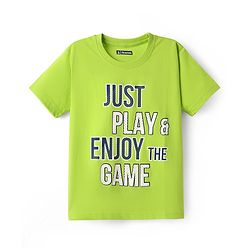 Pine Kids Cotton Knit Half Sleeves T-Shirt with Lets Play Hard Text Print Pack of 5 - Yellow Orange & Red