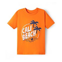 Pine Kids Cotton Knit Half Sleeves T-Shirt with Lets Play Hard Text Print Pack of 5 - Yellow Orange & Red