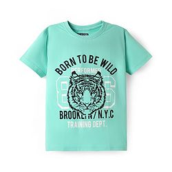 Pine Kids Cotton Knit Half Sleeves T-Shirt with Lets Play Hard Text Print Pack of 5 - Yellow Orange & Red