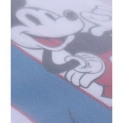 Pine Kids Disney Single Jersey Knit Half Drop Shoulder Sleeves Oversized T-Shirt With Mickey Mouse Graphics and Mesh Detailing - White