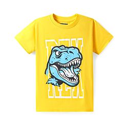 Pine Kids Cotton Knit Half Sleeves T-Shirt with Text Print Pack of 3 - Yellow Navy Blue & Green