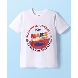 Pine Kids Cotton Knit Half Sleeves T-Shirt with Text Print Pack of 3 - White Blue Black