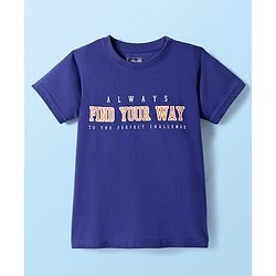 Pine Kids Cotton Knit Half Sleeves T-Shirt with Text Print Pack of 3 - White Blue Black