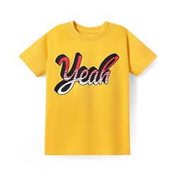Pine Kids Cotton Knit Half Sleeves T-Shirt with Text Print Pack of 3 - Orange Yellow & Teal Blue