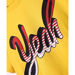 Pine Kids Cotton Knit Half Sleeves T-Shirt with Text Print Pack of 3 - Orange Yellow & Teal Blue
