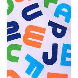 Pine Kids Single Jersey Knit Half Sleeves Night Suit With Alphabet Print - White