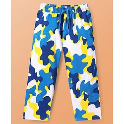 Pine Kids Single Jersey Knit Half Sleeves Night Suit With Camouflage Print - White