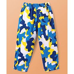 Pine Kids Single Jersey Knit Half Sleeves Night Suit With Camouflage Print - White
