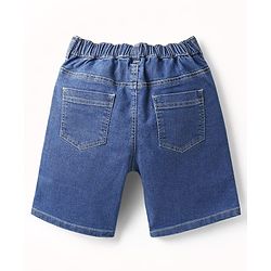 Pine Kids Woven Above Knee Length Denim Shorts - Dark Blue