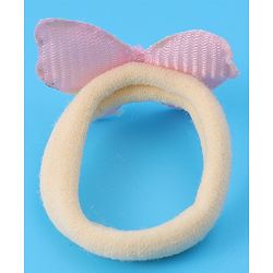 Pine Kids Hair Rubber Bands  with Butterfly Applique Free Size Pack of 10 - Light Blue