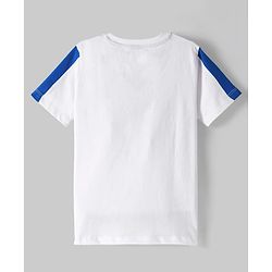 Pine Kids Cotton Woven Half Sleeves Cut & Sew Designed T-Shirt & Lounge Pant Set with Text Print - White & Lime Green