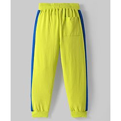 Pine Kids Cotton Woven Half Sleeves Cut & Sew Designed T-Shirt & Lounge Pant Set with Text Print - White & Lime Green