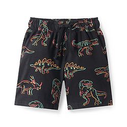 Pine Kids Single Jersey Knit Half Sleeves Night Suit With Dino Print - Black