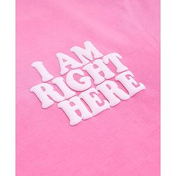 Pine Kids Cotton Knit Half Drop Shoulder Sleeves T-Shirt with Text Print - Dark Pink