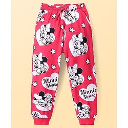 Pine Kids Disney Single Jersey Knit Full Sleeves Nightsuit Set With Minnie Mouse Graphics - Red